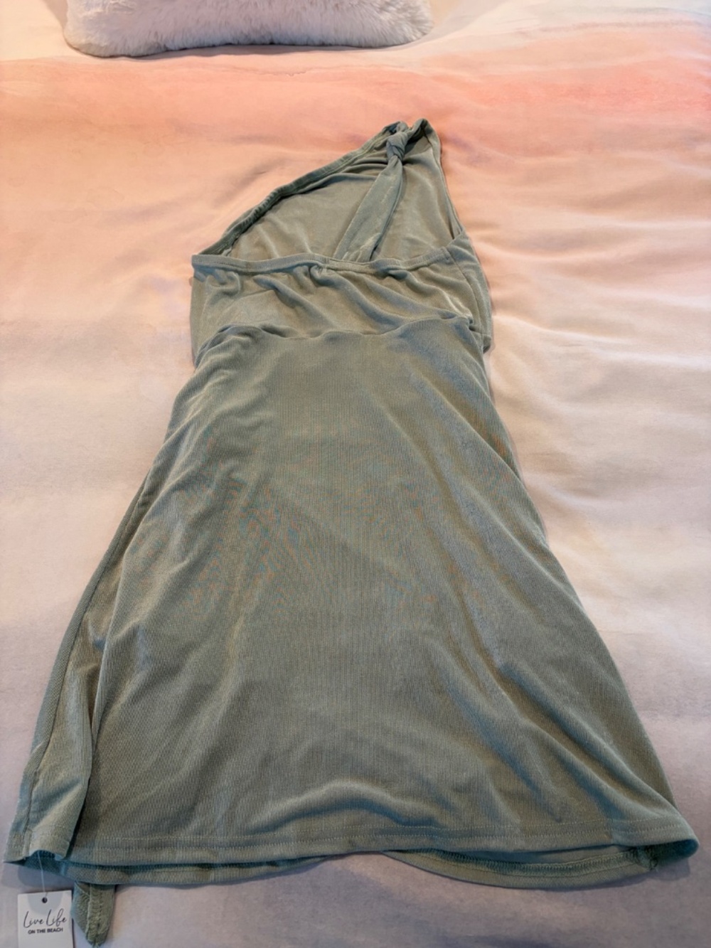 Knotted One-Shoulder Wrap Dress - Picture 4 of 7
